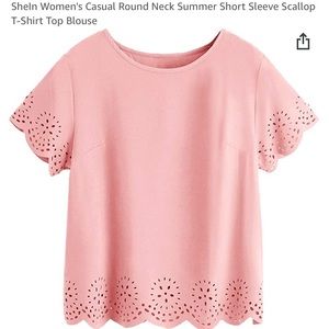 Pink Scalloped Top